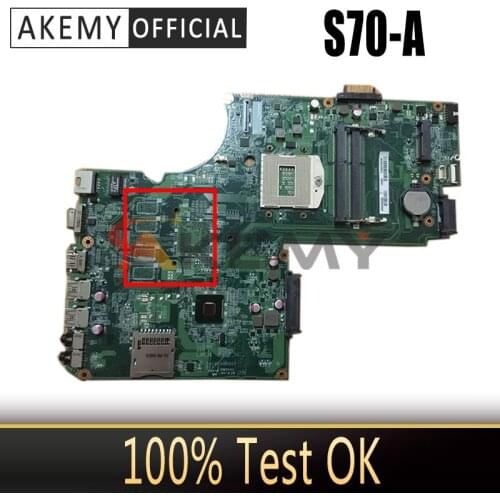 DA0BD6MB8D0 Mainboard For Toshiba Satellite C70 C75 L70 S70-A S75T-A L75-A C75-A Laptop Motherboard A000245520 100% Full Tested