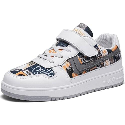 Children Trend Sports Sneakers Original Graffiti Canvas Shoes Boys Outdoor Breathable High Quality Shoes 2021 New Designer 31-40