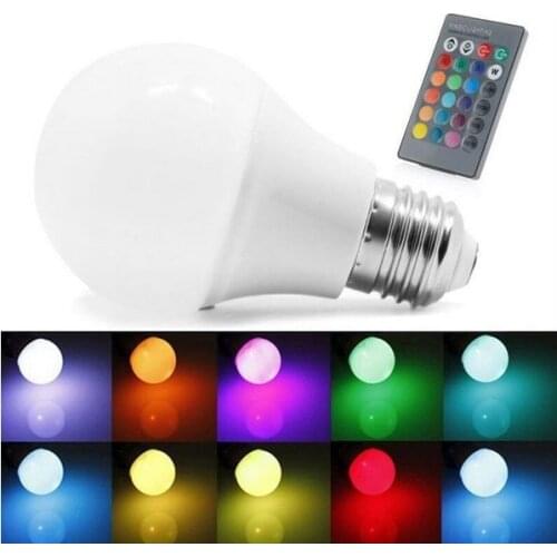 E27 E14 RGB LED Bulb Lamp 3W 5W 10W Color Magic Spot Light Remote Control Dimmable 24key Holiday LED Night Light 110V 220V