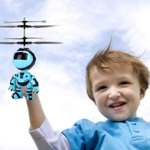 Electric RC Airplane Infrared Induction USB Charging Plastic Mini Fly Robot Electronic Aircraft Suspension Toys Kid Xmas Gift