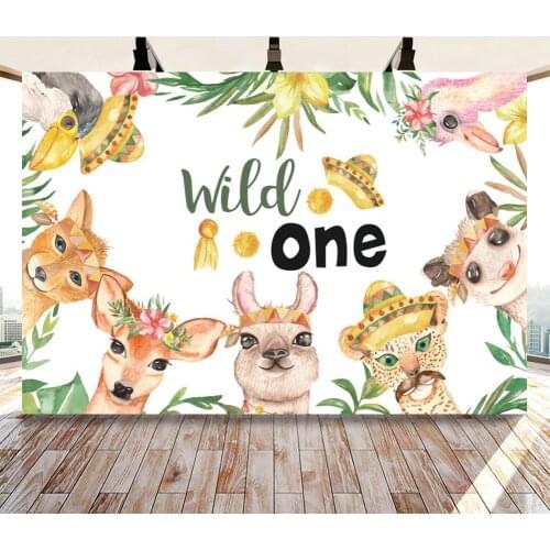 Birthday Backdrops Wild One Jungle Animals Flowers Tent Safari Party Photography Backgrounds Newborn Photocall Photozone