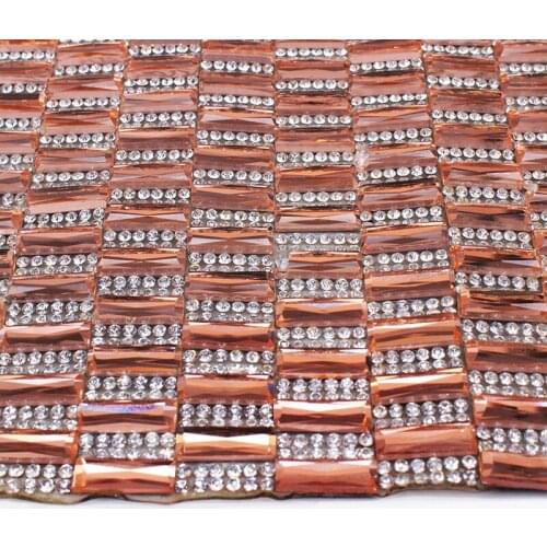 Hot Fix Rhinestone Beaded Trim Iron On Diamond Mesh Strass Crystal Wedding Applique For Clothes Craft Decorative T1358