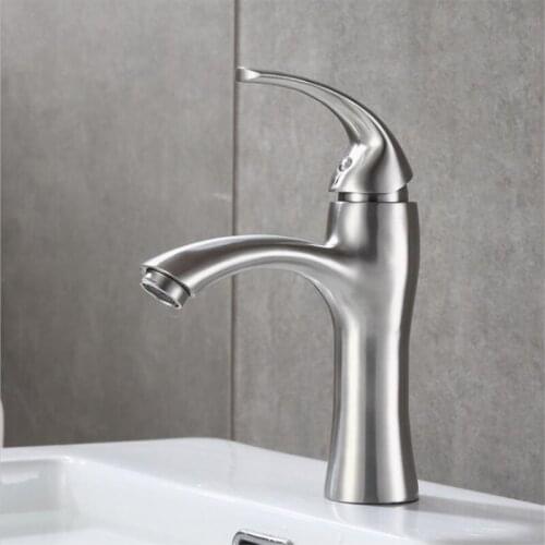 Hot Cold Mixer Basin Faucet Bathroom Sink Faucet Single Handle Hole Brushed Faucet Basin Taps Deck Vintage Wash Tap Crane