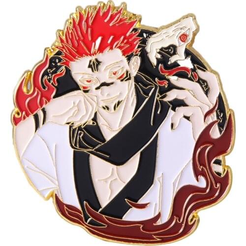 Game Jujutsu Kaisen Ryomen Sukuna Cosplay Metal Brooch Pin Alloy Badge Props