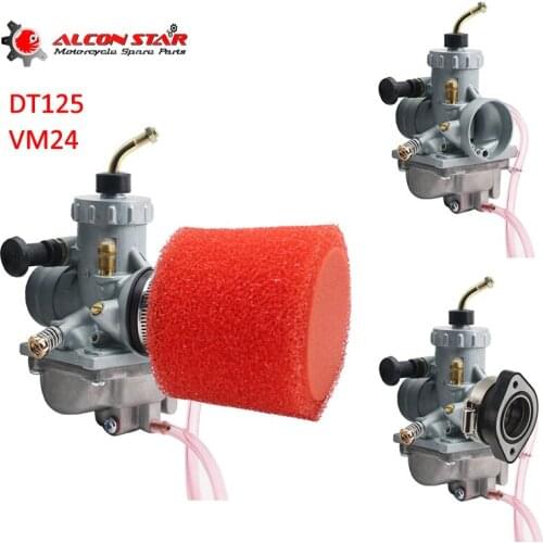 Alconstar- Motorcycle DT125 Mikuni VM24 Carburetor Carb with Adapter For Yamaha DT175 RX125 Suzuki RM65 RM80 RM85 Dirt Bike