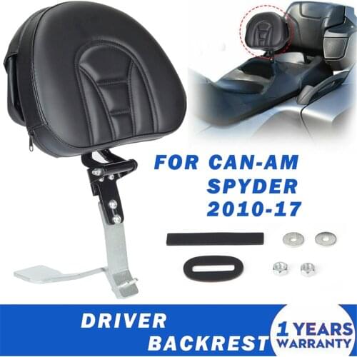 Leather Motorcycle Black Adjustable Driver Rider Backrest Pad for Can Am Spyder RT 2008-2017 Accessories