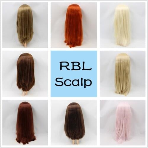 RBL scalp 1/6 Blyth doll wig, including rigid straight liner dome soft straight hair series with bangs/no bangs edge 1
