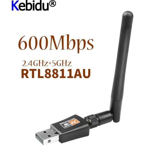 5Ghz 2.4Ghz 600Mbps Mini USB WiFi Adapter RTL8811AU For Desktop/Laptop/PC Wireless Dual Band 802.11ac