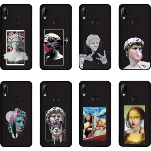 QAQsam Soft TPU Silicone For Lenovo S5 Pro Case Back Cover Cartoon Statue Abstract Art Painted Cases For Lenovo S5 Pro GT