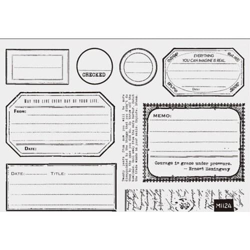 Ticket sign stamp Clear Stamp for Scrapbooking Transparent Silicone Rubber DIY Photo Album Decor A262