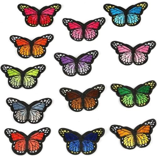 1pcs NEW Iron On Patches For Clothing Multicolor Butterfly Embroidery Patch Appliques Badge Stickers For Clothes Package DIY
