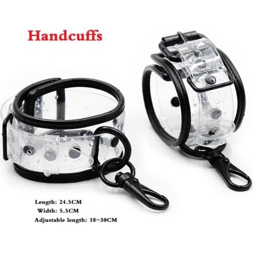 New SM Women Transparent Collar Bondage Men BDSM Couples Adult Sex Traction Chain Necklace Restraint Fetish Cosplay HOTTIME