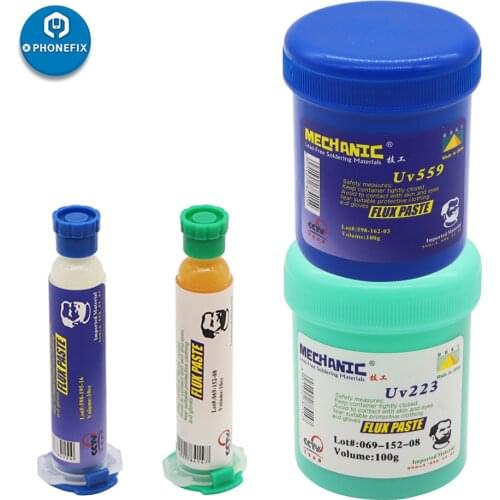 MECHANIC Solder Paste Flux UV223 UV559 10CC/100G Lead-Free NO-Clean SMD Solder Resist Paste for iPhone Repair Welding Fluxes