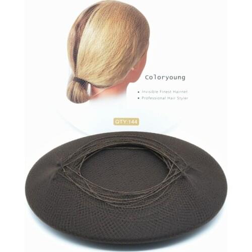144pcs/lot Nylon Hairnet 20cm Hair Hairstyle Tool Black Dark Brown Brown Beige Coffee Invisible Soft Elastic Lines Hair Net