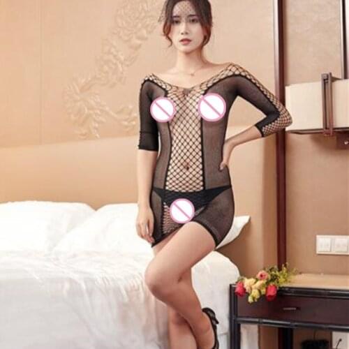 Shengrenmei Hot Sale Mesh Sleepwear Dress Plus Size Women Babydolls Sexy Lingerie Female Chemises Exotic Apparel Sexy Costumes