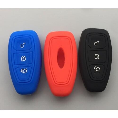 Silicone Cover Car Key Case For Ford Fiesta Focus Mondeo Ecosport Kuga Titanium Fob Remote Key Case Protector