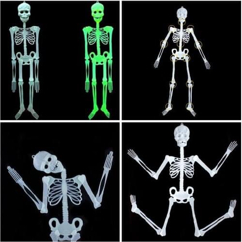 Horror Luminous Movable Skull Skeleton Props Glow Evil Party Favors Fantasia Eve Scary Halloween Decoration Party Holiday DIY