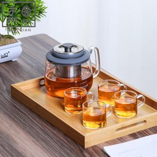 SENDIAN Stainless Steel Inner Glass Pot High Temperature Resistant Glass Tea Pot 2021 New Hot Office Home Kitchen Accessories