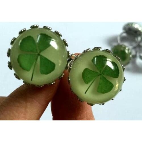 YQTDMY 12 pcs glow in dark finger jewelry real four leaf clover rings