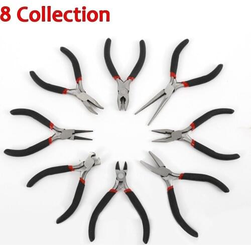1/8pcs Jewellery DIY Making Beading Mini Pliers Tools Kit Set Round Flat Long Nose CLH