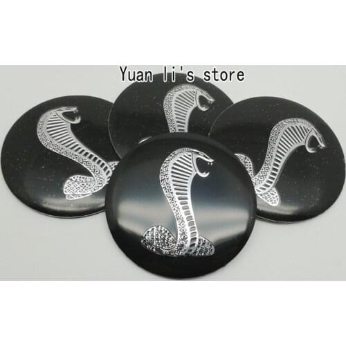 10 Set(1 Set=4pcs) OEM Rattlesnake Snake On Black Cobra Wheel Center Cap Badge Emblem Sticker Car Styling