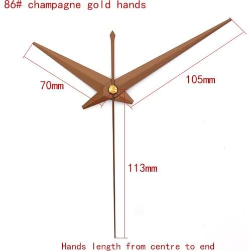 100sets Young Town White Axis Hands Champagne Gold 86# Metal Aluminum Hands Quartz Clock Accessory High quality DIY Clock kits