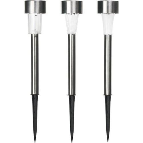 2 Pcs Solar Lawn Lamp Stainless Steel Courtyard Ground Plug Light Outdoor Decoration Landscape Waterproof Lamp