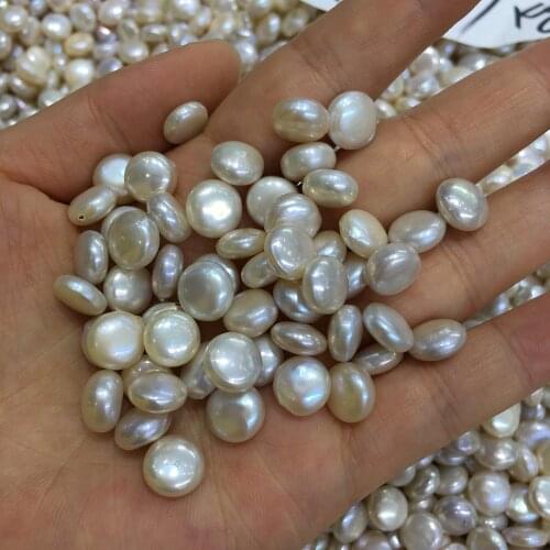 2Pcs Natural Freshwater Pearl Button Bead For DIY Earring Necklace Bracelet Brooch Pin Sewing Jewelry Accessory Making