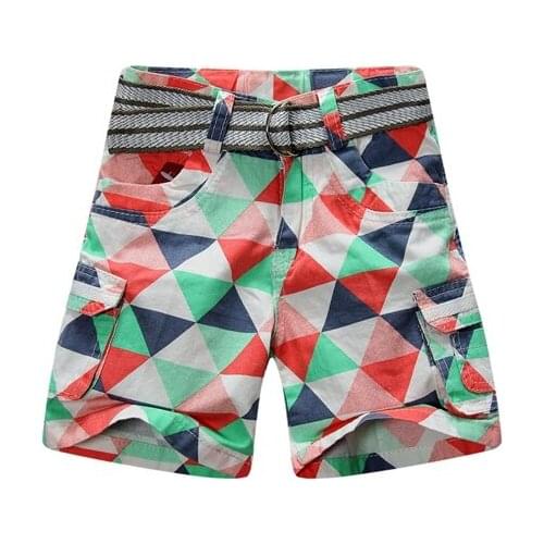 2015 new arrival baby boy plaid shorts adjustable waist with belt cotton 100% XKK01