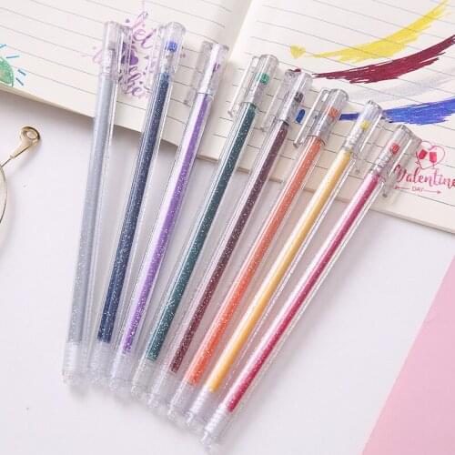 8 colors/Set Glitter Pen Highlighter Color Changing Flash Marker Gel Pens for Drawing Scrapbook Album Journal DIY Gel Pen