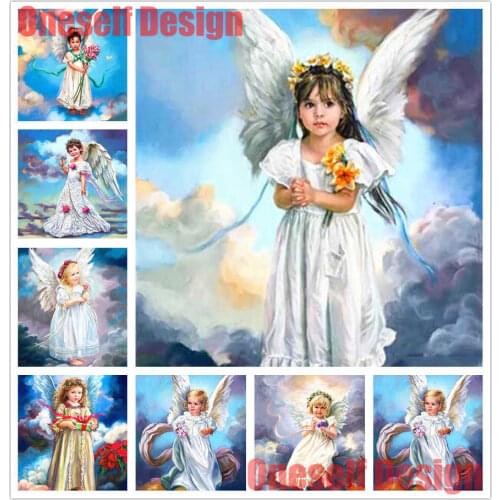 Great 5d diamond embroidery full set little angel diamond painting full rhinestone pictures round christmas decorations for home