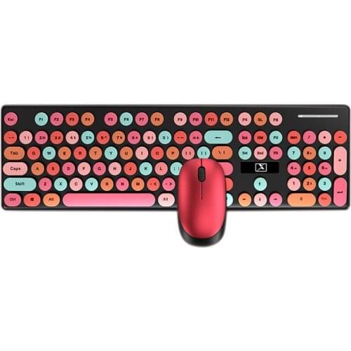 Candy Color Lipstick Wireless Gaming Keyboard and Mouse, Suitable for Laptop Desktop Computers