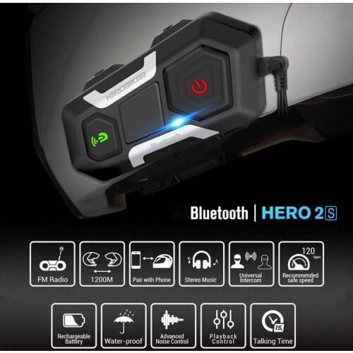 Motorcycle Intercom 1200M Bluetooth Headset for Helmet Easy To Use Handsfree
