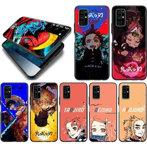 Anime Demon Slayer Kimetsu no Yaiba For Huawei Honor 10i 10 9C 9A RU 9X 9N 9S 9 Pro Lite Play 3E V9 Black Silicone Phone Case