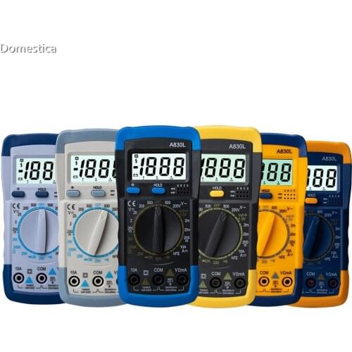 A830L AC DC Voltage Digital Multimeter LCD Diode Freguency Multitester Current Tester Luminous Display with Buzzer Function Tool