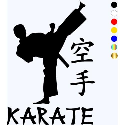CK2054#12*17cm Karate funny car sticker vinyl decal silver/black car auto stickers for car bumper window car decorations