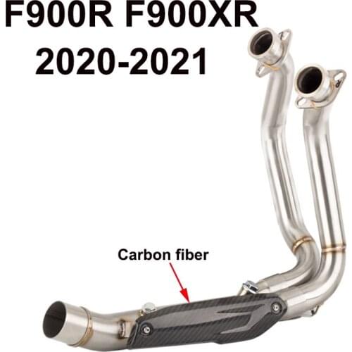 For BMW F900R F900XR F 900 XR F 900 R 2020 2021 Motorcycle Escape Decat Pipe Front Link Pipe Carbon Fiber Heat Shield 50.8MM