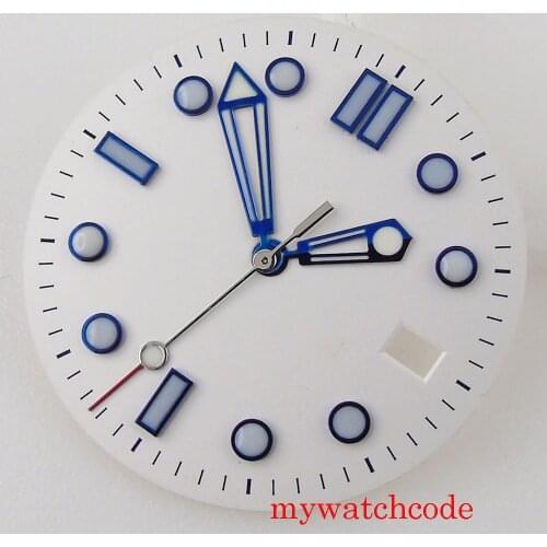 For NH35A New Top Bliger 31mm Sterile Watch Dial Automatic Movement With Date Window Green Luminous Marks Wristwatch Repair Part