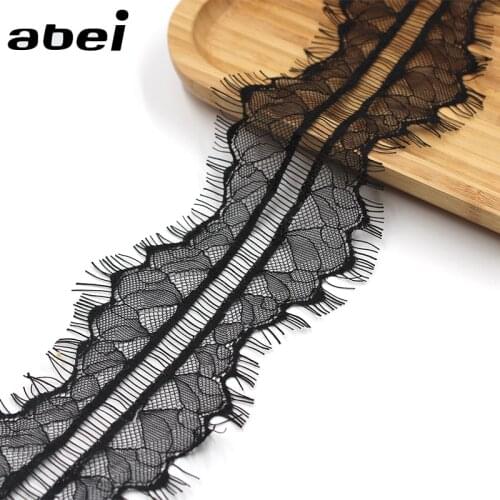 7cm 3yards Double Sides Eyelash Lace Fabric Embroidered French eyelash Ribbon trims DIY Handmade Sewing Clothes Accessories