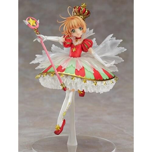 26cm Japan Anime Card Captor Sakura 15 YEARS Anniversary Kinomoto sakura Crown 1/7 Scale PVC Action Figure Doll Collection Toys