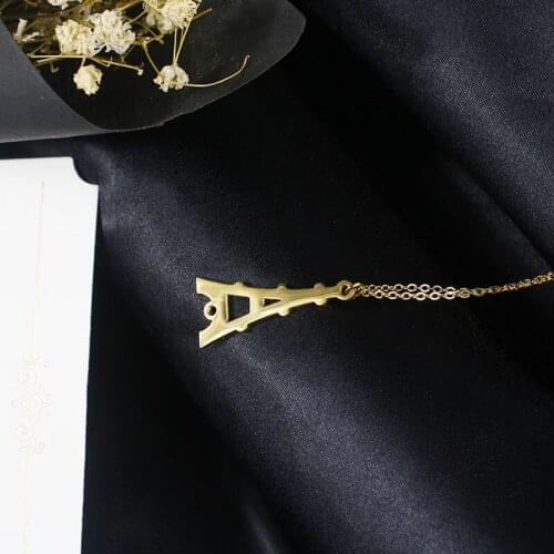 France Paris Tower Necklace Stainless Steel Real Gold Plated Pendant Collier Jewelry Party Holiday Gift