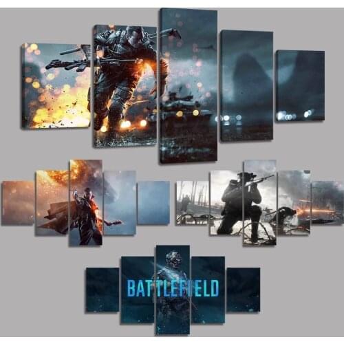 Art Modular 5 Pieces Shooting Competitive Game Poster HD Prints Canvas Painting Wall Picture for Living Room Home Decor No Frame