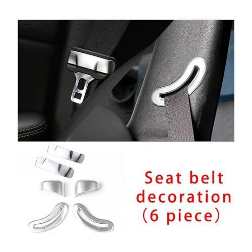 Molding Trim Seat Belt Decoration For Jeep Cherokee 6pcs Chrome Matt