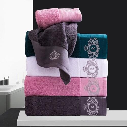 Bath Towel Set 100% Cotton Terry 80 160cm Increasing the Thickness 625 grams per square meter White Gray Blue Pink Towelie