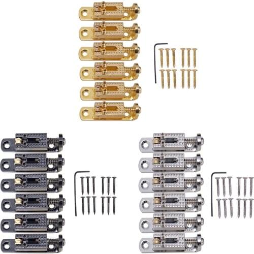 Pack of 6 Single Individual Bridge Saddles for 6 String Electric Guitar Parts Accessories