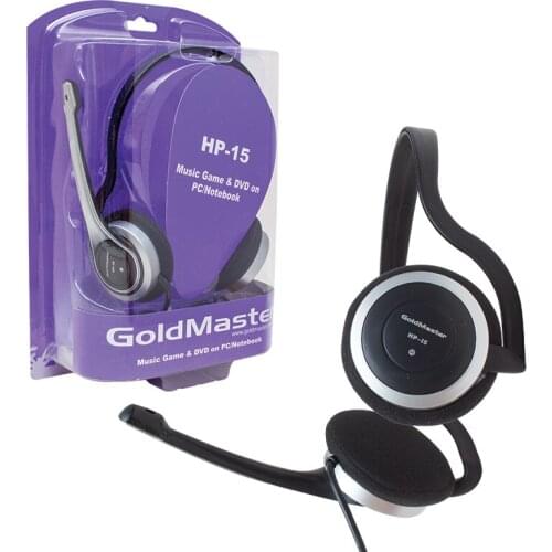 GOLDMASTER HP-15 3.5MM STEREO WIRED MİKROFONLU I KULAKÜS HEADSET black