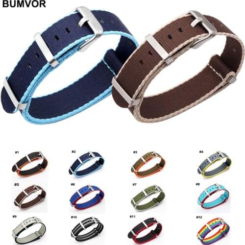 1Pc Woven Nylon Strap 20mm 22mm Nato Military Watch Band Striped Replacement Watch Bracelet Belt for Nato Army Sport Watch Strap