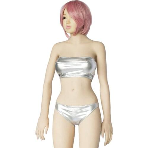 Silver Patent Leather Panties Womens Sexy Lingerie Wet Look Exotic Lingerie Sets Clubwear Bikini Sexy Underwear