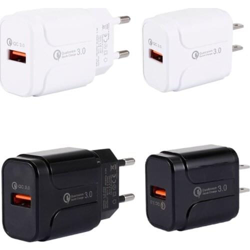 18W Quick Charge 3.0 USB Wall Charger Fast Charging Adapter for Sony LG HTC ZTE Lenovo Moto Nokia Samsung Galaxy Smart Phones Ac