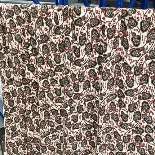 White waxberry 18momme heavy stretch silk double crepe red leaf printed silk fabric dress fabric free shipping